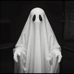 CCTV footage of a ghost, black and white