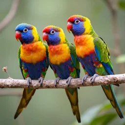 multicolored psychedelic parrots
