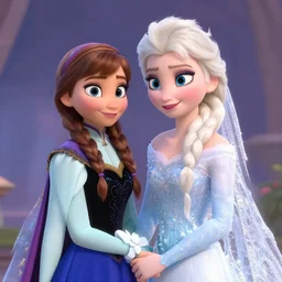 anna and kristoff get married, elsa has a girlfriend with black hair and dark skin, frozen, disney, cgi