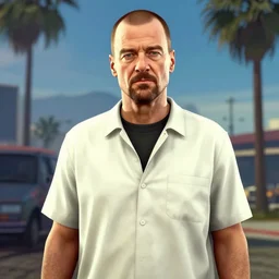 walter white in a gtav cover art
