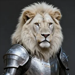 a beautiful award winning commission of an anthro albino lion dressed in knight armour,digital art,art by greg rutkowski,character design by charles bowater,ross tran,photorealistic,highly detailed,detailed face,4k,dramatic,deviantart,artstation