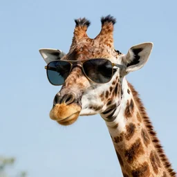 giraffe wearing sunglasses