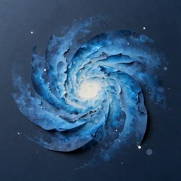 blue nebula, paper art
