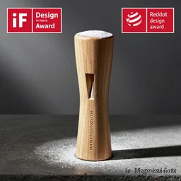 a stylish handheld electric frother and powdered beverage mixer ; designed by marc newsom, zaha hadid, blonde, joseph and joseph, frother ; natural materials ; industrial design ; behance ; le manoosh ; pinterest ; if design award ; reddot design award