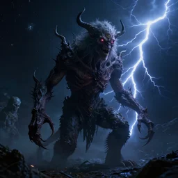 eldritch lovecraftian monster. In Space. Realistic, cinematic lightning