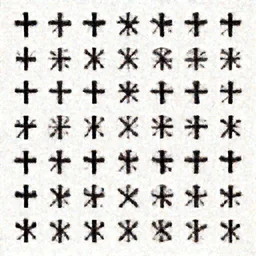 a preview of a font consisting only out of crosses, simple cross like symbols, windings, vector,