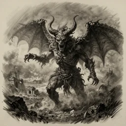 scribble art of hell by joseph wright of derby and simon ushakov rendered in unreal engine and for sale on facebook marketplace