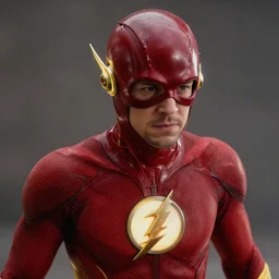 lucas till as the flash, close up shot, photorealistic,