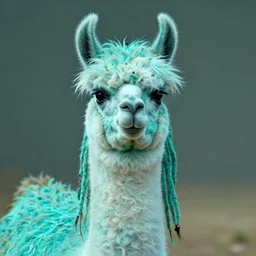 llama with dreadlocks, aqua, by mandy jurgens, ernst haeckel, james jean