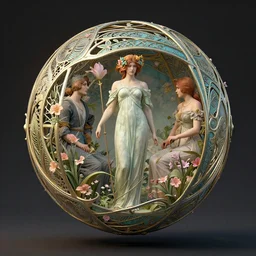 the orb of eternity in springtime, art nouveau, by cornelis de heem and ( ( ( ( ( martin johnson heade ) ) ) ) ) and ( ( ( lisa frank ) ) ), 8 k, octane render, 3 d render