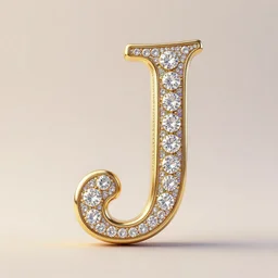 mystical gold and diamond thin curly letter j with fine purple and green details, ultra detailed, centered, octane render, elegant, caustics