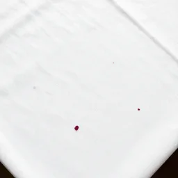 top view of a white tablecloth with some small rose wine stains
