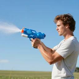 a florida man shooting at the sun with a water gun, photorealistic, ultra detailed, high resolution, 8 k