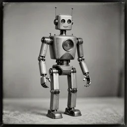 Daguerreotype of an robot, classical portrait, 1849
