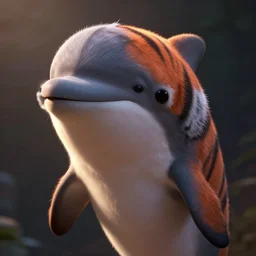 a fuzzy dolphin tiger, pixar, dramatic lighting, cinematic, establishing shot, extremely high detail, foto realistic, cinematic lighting, post processed, concept art, high details, cinematic, 8k resolution, beautiful detailed, photorealistic, digital painting, artstation, concept art, smooth, sharp focus, artstation trending, octane render, unreal engine