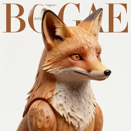 sculpture of fox made of wood, portrait, female, future, wood, tree, harper's bazaar, vogue, magazine, insanely detailed and intricate, concept art, close up, ornate, luxury, elite, elegant, trending on artstation, by ruan jia, by Kenneth Willardt, by ross tran, by WLOP, by Andrei Riabovitchev,