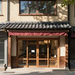 front view of a japanese storefront, trending on pixiv