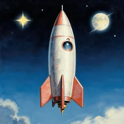 Garey Busey as a retro-sci-fi space-rocket-ship