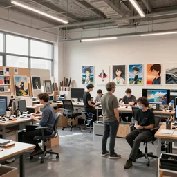 a large art studio by concept artist gervasio canda, behance hd by jesper ejsing, by rhads, makoto shinkai and lois van baarle, ilya kuvshinov, rossdraws ray tracing hdr render in unreal engine 5
