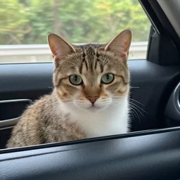 cat in a car