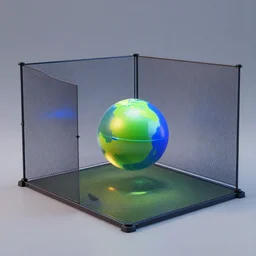 random physic simulation, 3d render, 4k