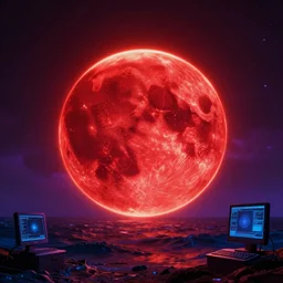 dark matter red ultra violet infernal world future schizophrenia ambient sun and ocean sputnik computer HD 8K