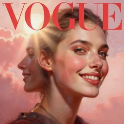 3 d, sci - fi, close - up, morning, smiling fashion model face, sun, cinematic, clouds, sun rays, vogue cover style, poster art, light red mood, realistic painting, intricate oil painting, high detail illustration, figurative art, multiple exposure, poster art, by tooth wu and wlop and beeple and greg rutkowski