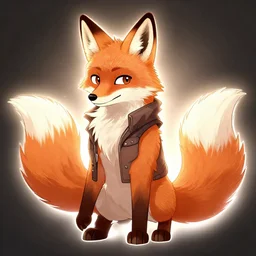 an anthropomorphic fox with a fluffy tail wearing a vest, backlighting, trending on artstation, digital art, furry art, trending on furaffinity, lineart