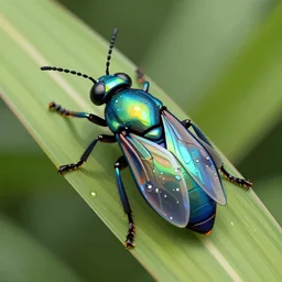 insects made of iridescent water macro sharp focus, vector graphics