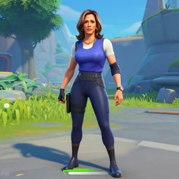 kamala harris in fortnite, in - game screenshot