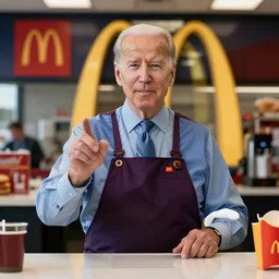 joe biden as mcdonald's employee