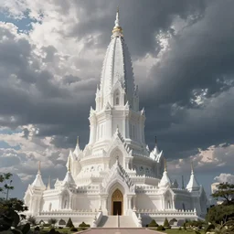 Giant white tower, fantasy, digital art, HD, detailed.