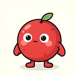 cute red cell character, cartoon style illustration