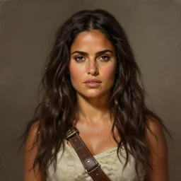 young Salma Hayek as a  barbarian  from conan the destroyer, detailed, centered, digital painting, artstation, concept art, donato giancola, Joseph Christian Leyendecker, WLOP, Boris Vallejo, Breathtaking, 8k resolution, extremely detailed, beautiful, establishing shot, artistic, hyperrealistic, beautiful face, octane render