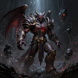 demon abaddon surrounded by dark matter, artstation