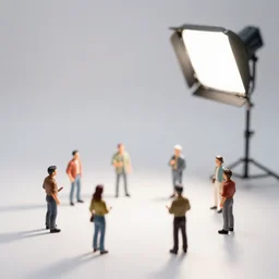 photo still of miniature crowd, 8 k, studio lighting bright ambient lighting key light, 8 5 mm f 1. 8