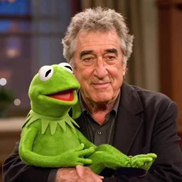 Robert de Niro in the role of Kermit the Frog (2005); promotional photo; bokeh, 90mm, f/1.4
