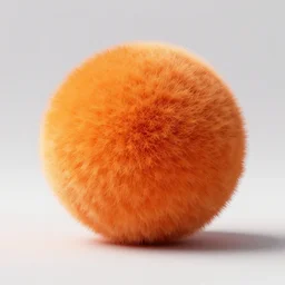 3d render of orange fuzzy ball