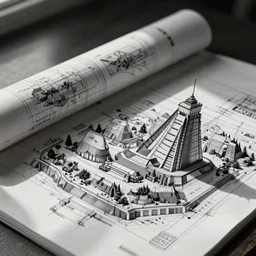 a marvel of engineering, blueprint, detailed