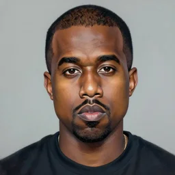portrait painting of kanye west by greg hildebrandt