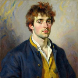 attractive male, character design, colorful, painting by gaston bussiere