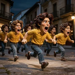 the running of the screaming bob ross dolls in pamplona spain