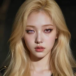 lazy eye melting beautiful hyper realistic photograph of pretty blonde korean girl alice,, dramatic lighting alice in wonderland, dj sura face, artgerm, ilya kuvshinov