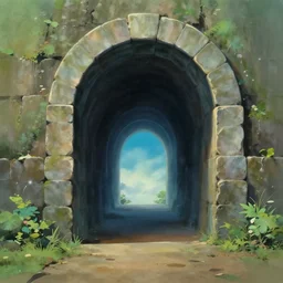 portal to another world, digital painting, concept art, smooth, sharp focus, gradient illustration by studio ghibli