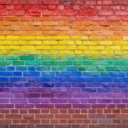 rainbow painted brick texture