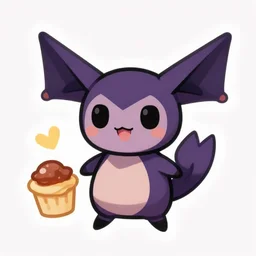 cute miss mascot darkrai darkrai darkrai food sticker art, cronobreaker, beeple game icon