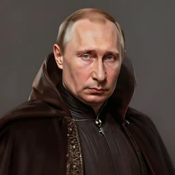comic style portrait shot of vladimir putin as emperor palpatine in the star wars, elegant, highly detailed, digital painting, artstation, concept art, illustration,