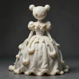absurdist wiggly blob in a dress, highly detailed, cam de leon & john j. park, cinematic light, magritte, medium shot, ground angle, uhd 8 k, shallow depth of field