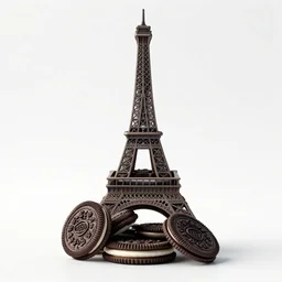 a stack of oreos as tall as the eiffel tower -