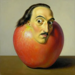 a realistic apple painting by salvador dali
